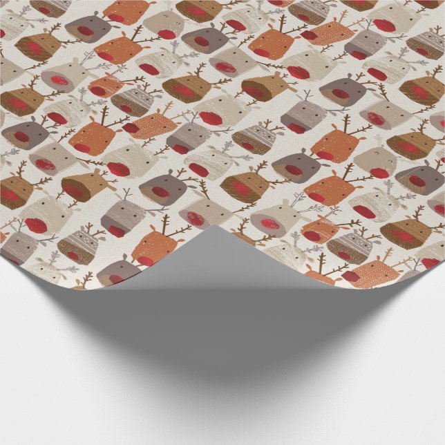 Rentier Muster WrappingPaper Geschenkpapier (Ecke)