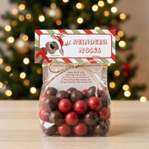 Rentier-Nasen Weihnachtsgeschenktüten-Tüten-Oberte Mitteilungskarte
