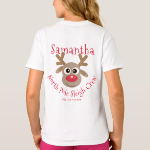 Rentier North Pole Sleigh Crew Weihnachten T-Shirt
