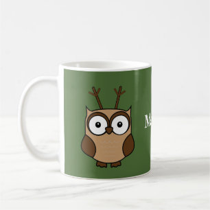 Rentier Owl Weihnachten Personalisiert Tasse