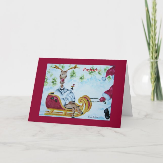 Rentier Payback Holiday Card Feiertagskarte (Vorderseite)