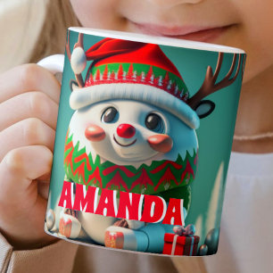 Rentier Personalisiert Kids Hot Chocolate Tasse