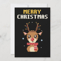 Rentier-Pixel-Art-Weihnachtskarte