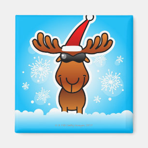 Rentier Playing Santa Magnet