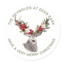 Rentier, Poinsettia Weihnachten