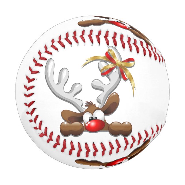 Rentier Puzzled Weihnachtsmann Baseball (Vorderseite Links)