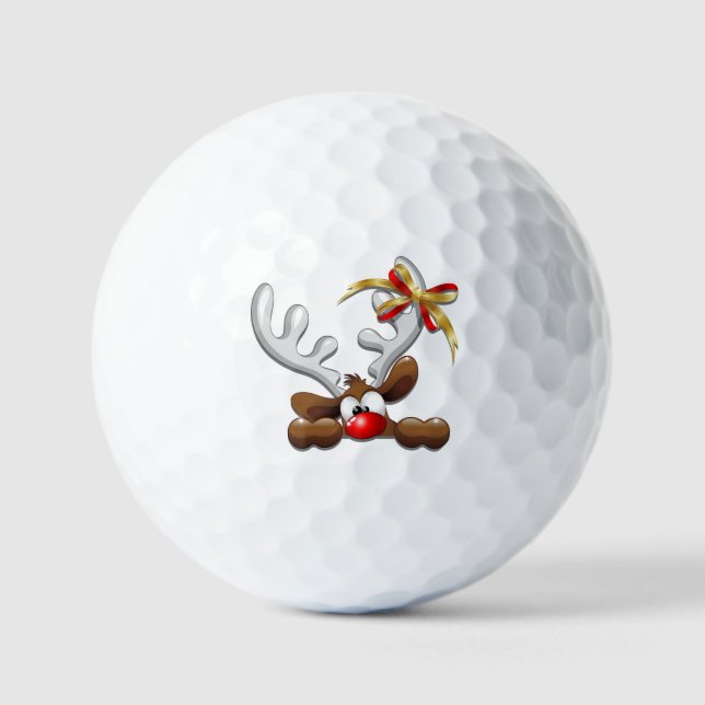 Rentier Puzzled Weihnachtsmann Golfball (Vorderseite)