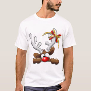 Rentier Puzzled Weihnachtsmann T-Shirt