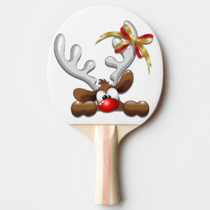 Rentier Puzzled Weihnachtsmann Tischtennis Schläger
