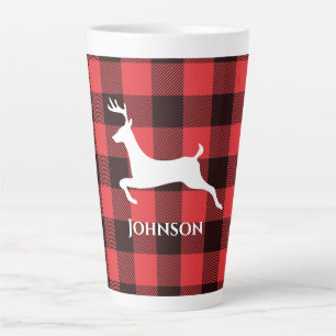 Rentier Red & Black Tartan Muster Buffalo Kariert Milchtasse