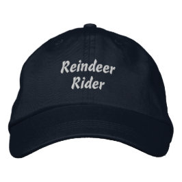 Rentier-Reiter-Navy-Super-Jubel-Feiertag-Weihnacht Bestickte Baseballkappe