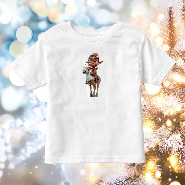 Rentier Rider Christmas Elf Kleinkind's T-Shirt (Von Creator hochgeladen)