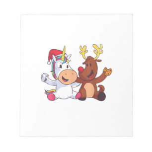 Rentier Rudolph Weihnachten Ren Rotnasen-Einhorn G Notizblock