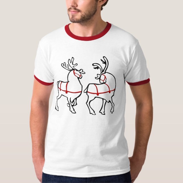 Rentier Shirt Weihnachten T - Shirt und Geschenke (Vorderseite)