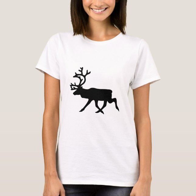 Rentier-Silhouette T-Shirt (Vorderseite)