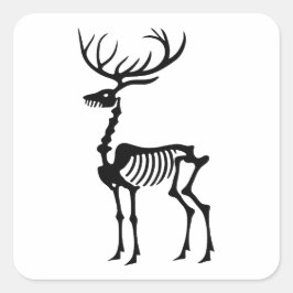 Rentier skeleton gotische Weihnachten Quadratischer Aufkleber