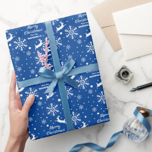 Rentier Snowflake Wählen Sie Ihre Farbe Weihnachte Geschenkpapier