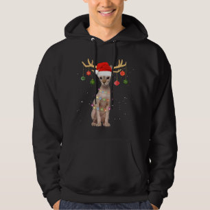 Rentier Sphynx Cat Weihnachtsmannmütze Weihnachten Hoodie