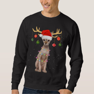 Rentier Sphynx Cat Weihnachtsmannmütze Weihnachten Sweatshirt