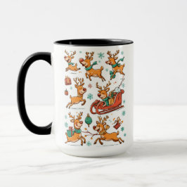 Rentier-Spiele – Weihnachts-Cartoon-Tasse Tasse