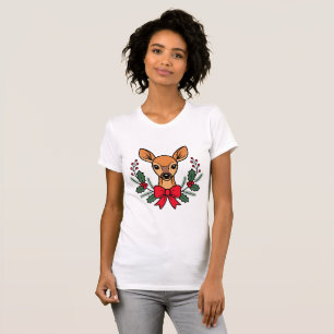 Rentier-Stechpalmen-Kranz Weihnachten Winter Tier T-Shirt