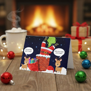 Rentier-Stink-Weihnachten Lustiger Furzender Weihn Feiertagskarte