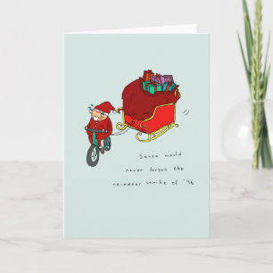 Rentier Strike   Funny Cycling Christmas Card Feiertagskarte