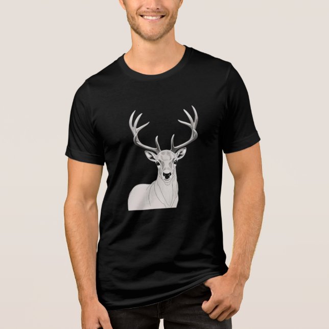 Rentier-T-Shirt Tri-Blend Shirt (Vorderseite)