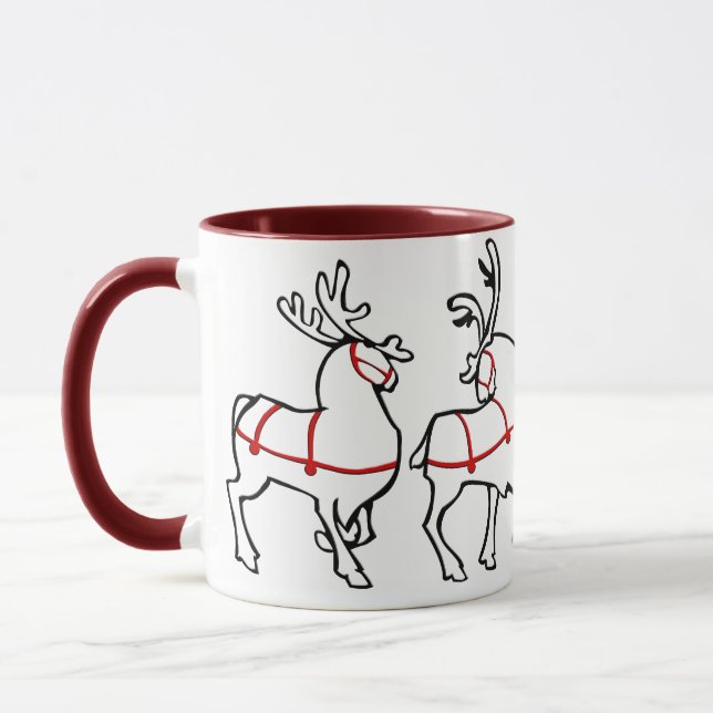 Rentier Tasse Coffee Cup Custom Weihnachtsdekor (Links)