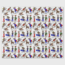 Rentier Team Wrapping Paper Geschenkpapier