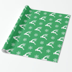 Rentier und Schneeflocken-Muster Geschenkpapier