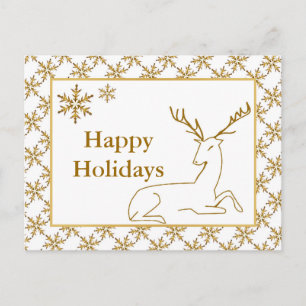 Rentier und Snowflake Holiday Postkarte