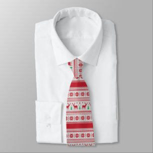 Rentier und Snowflakes Messe Isle Design Necktie Krawatte