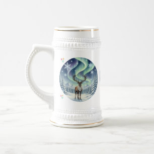 Rentier unter dem Nordlicht-Mug – Elegant Bierglas