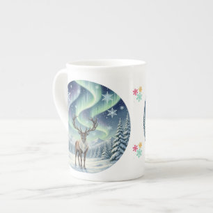Rentier unter dem Nordlicht-Mug – Elegant Prozellantasse