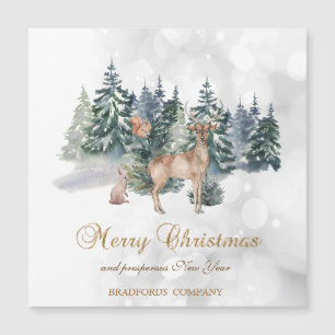 Rentier, Wald, Bokeh Company Holiday Card Magnetkarte