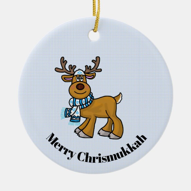 Rentier Wearing Yarmulke Chrismukkah Ornament (Vorne)