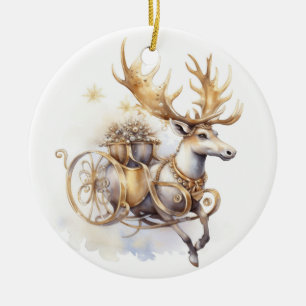 Rentier-Weihnachts-Keramik-Ornament Keramik Ornament