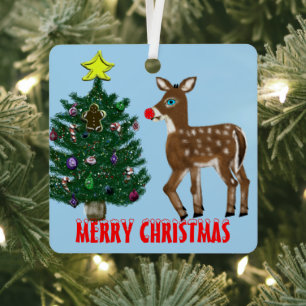 Rentier-Weihnachtsbaum Ornament Aus Metall