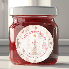 Rentier Weihnachtsbäume hausgemachte Feiertage Bac Runder Aufkleber