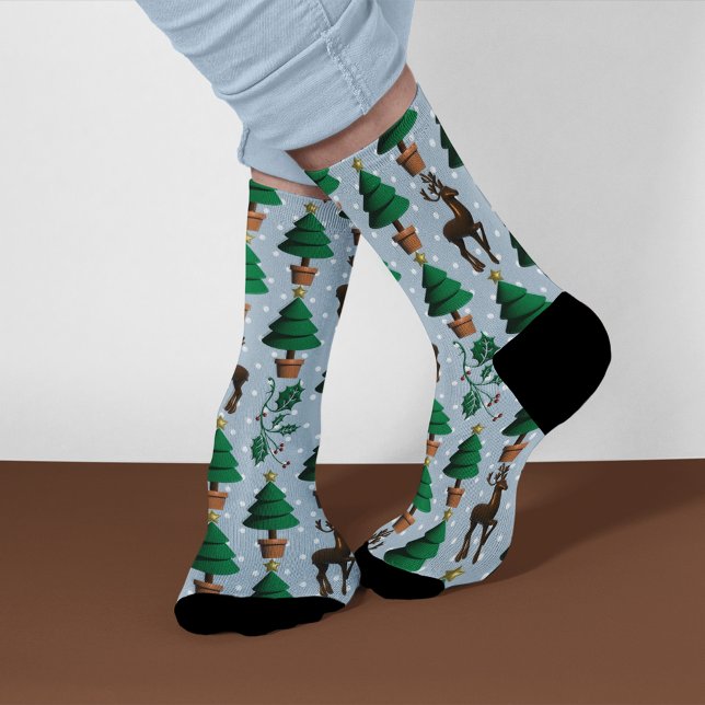 Rentier, Weihnachtsbaumen und Holly Socken (Von Creator hochgeladen)