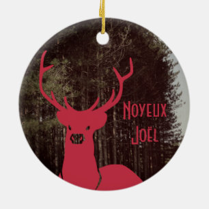 Rentier-Weihnachtsbrauch-Text Quebecois Keramik Ornament