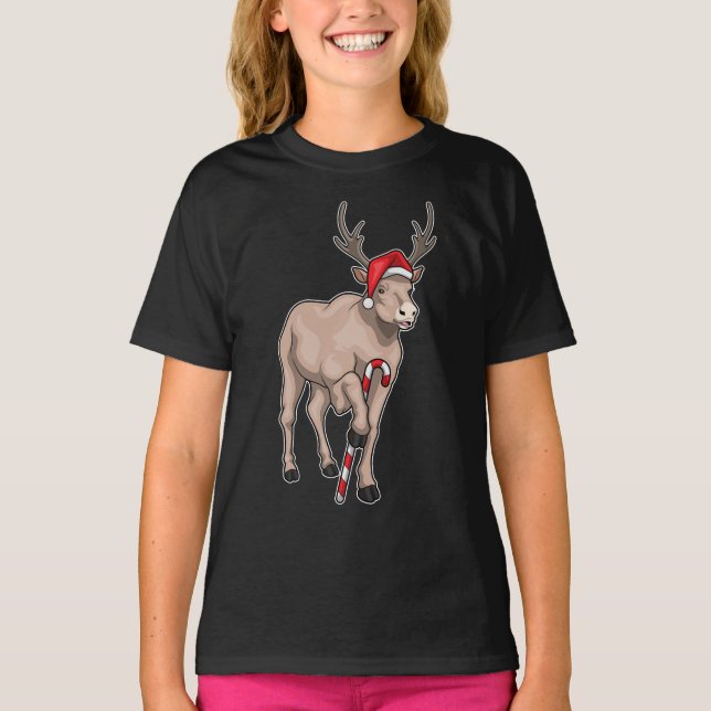 Rentier Weihnachtscreme T-Shirt (Vorderseite)