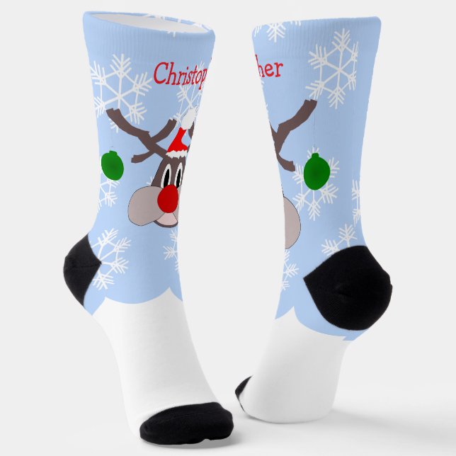Rentier-Weihnachtsdesign Socken (Gewinkelt)