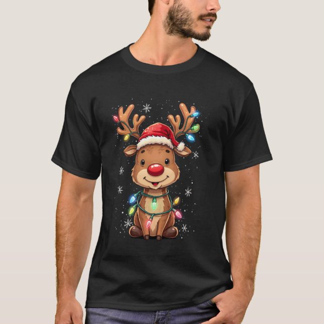 Rentier-Weihnachtsdesign T-Shirt (Vorderseite)