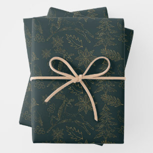 Rentier Weihnachtsgeschenk Geschenkpapier Set