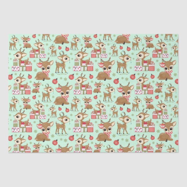 Rentier Weihnachtsgeschenk Ornament Schneeflocke G Seidenpapier (Vorderseite)