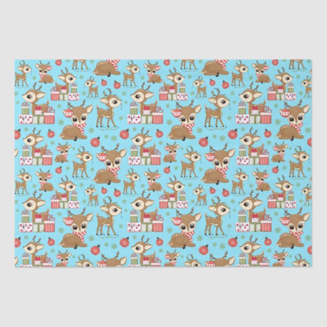 Rentier Weihnachtsgeschenk Ornament Snowflake Seidenpapier (Vorderseite)