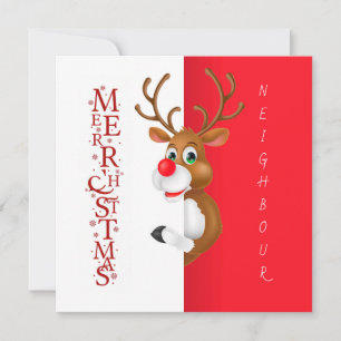 Rentier-Weihnachtsgrüße für Nachbarn Karte