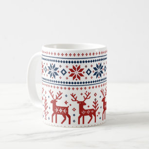Rentier-Weihnachtskaffee Nordisch Gestrickter Feie Kaffeetasse